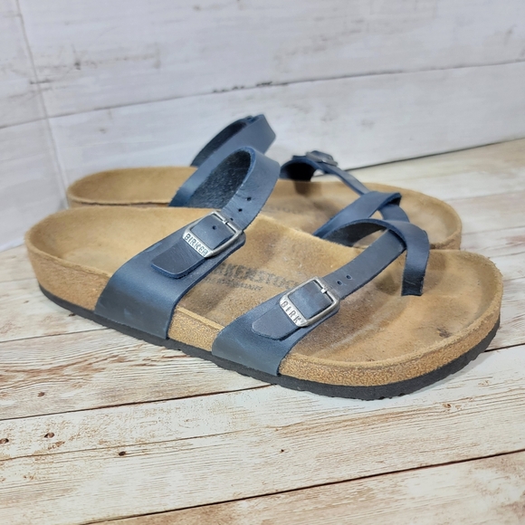 Birkenstock Mayari Oiled Leather Sandals In Blue U S W 9 - Picture 2 of 9